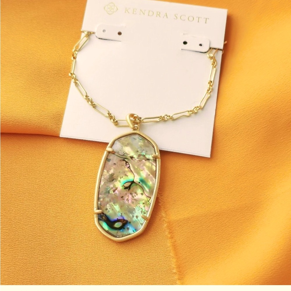 Kendra Scott Reid Vintage Gold Abalone necklace.